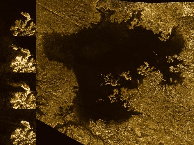 Radar images from Cassini showed a strange island-like feature in one of Titan's hydrocarbon seas that appeared to change over time. One possible explanation for this